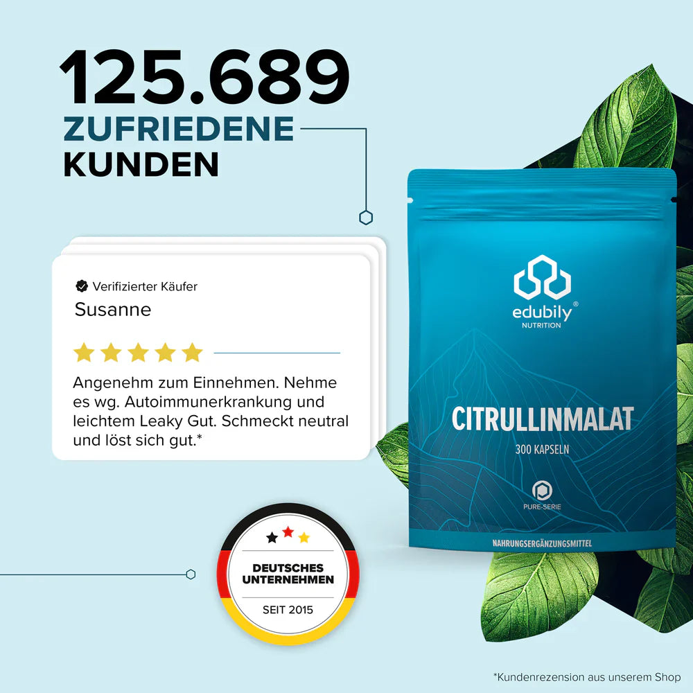 edubily® PURE Citrullin-Malat Kapseln | 300 Kapseln