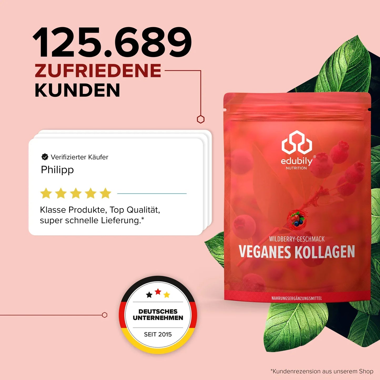edubily® Veganes Kollagen Pulver (Wildberry) | 450g