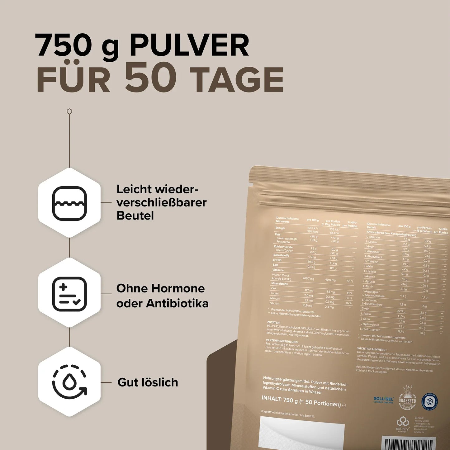 edubily® Kollagen-Hydrolysat Pulver