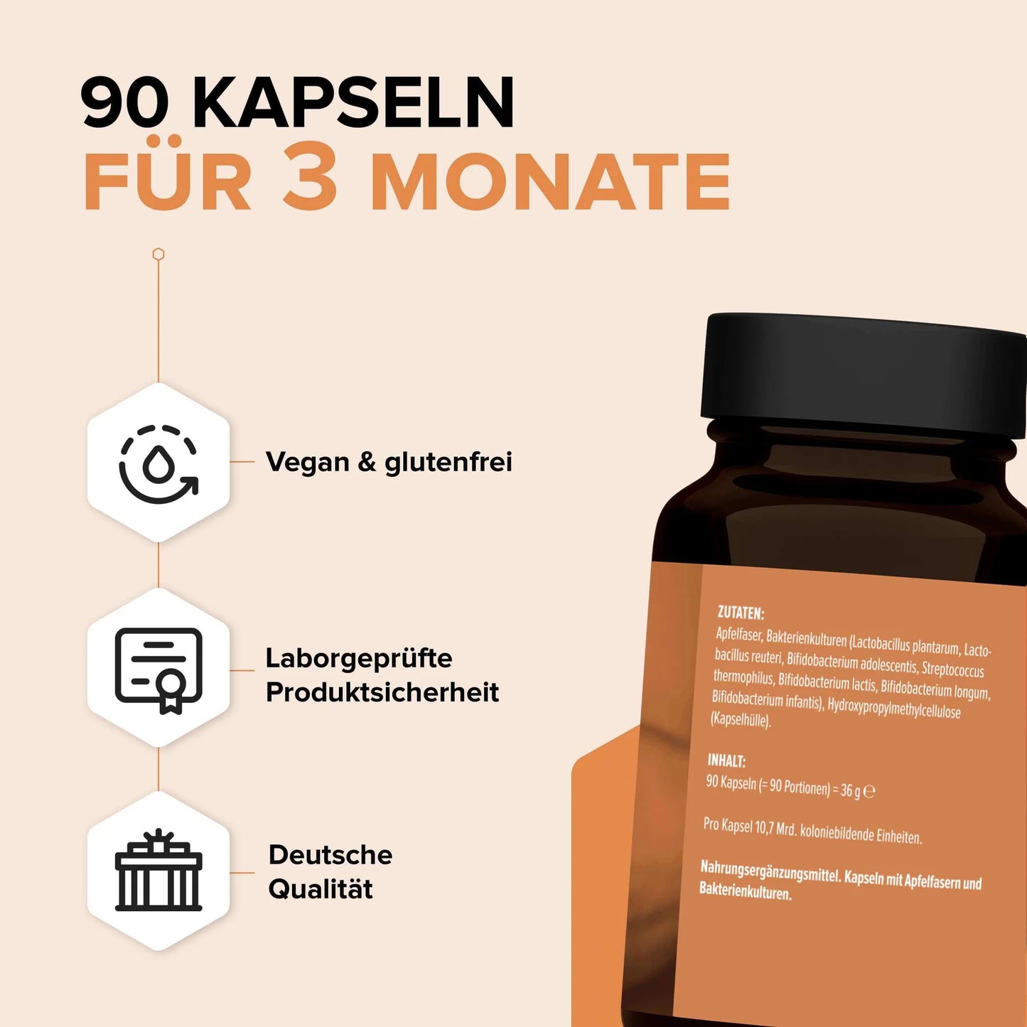 edubily® Darmbakterien Kapseln | 90 Kapseln
