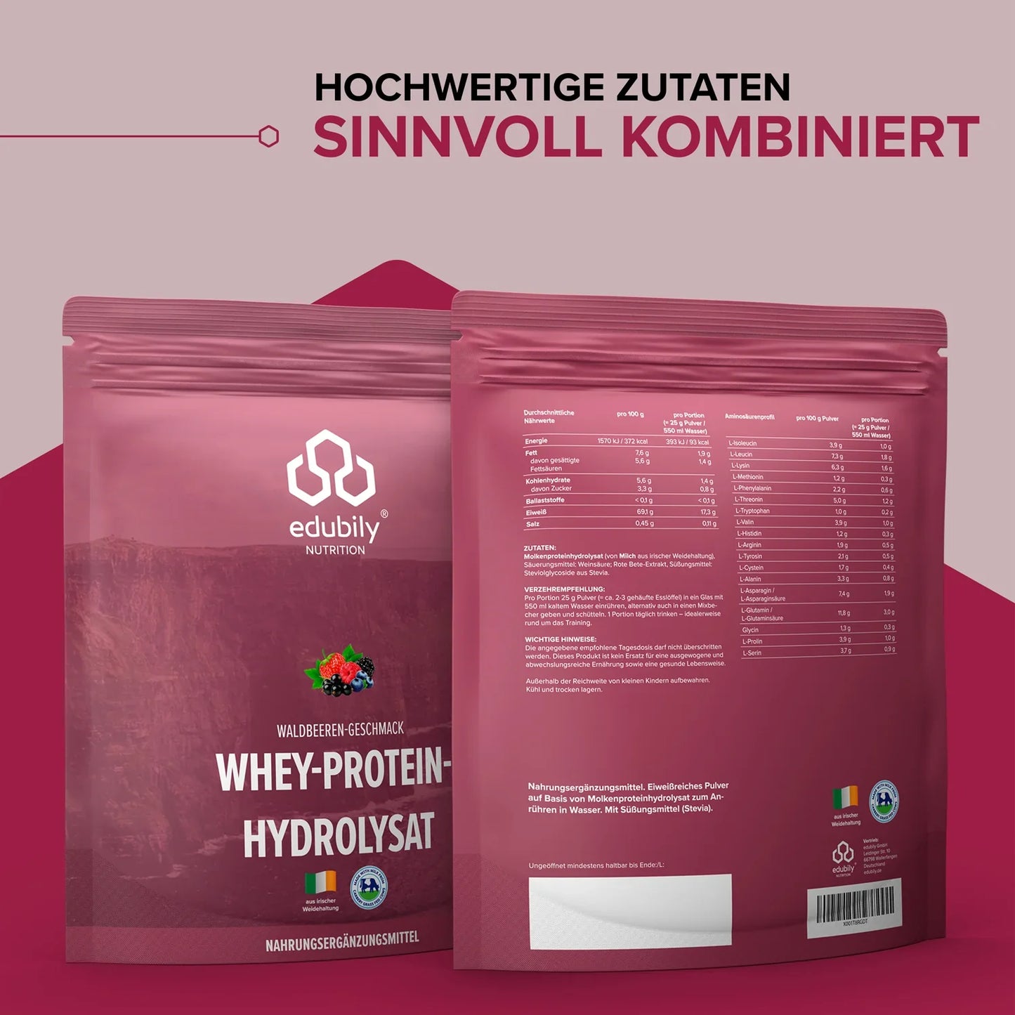 edubily® Whey-Hydrolysat Pulver aus Weidemilch | 700g