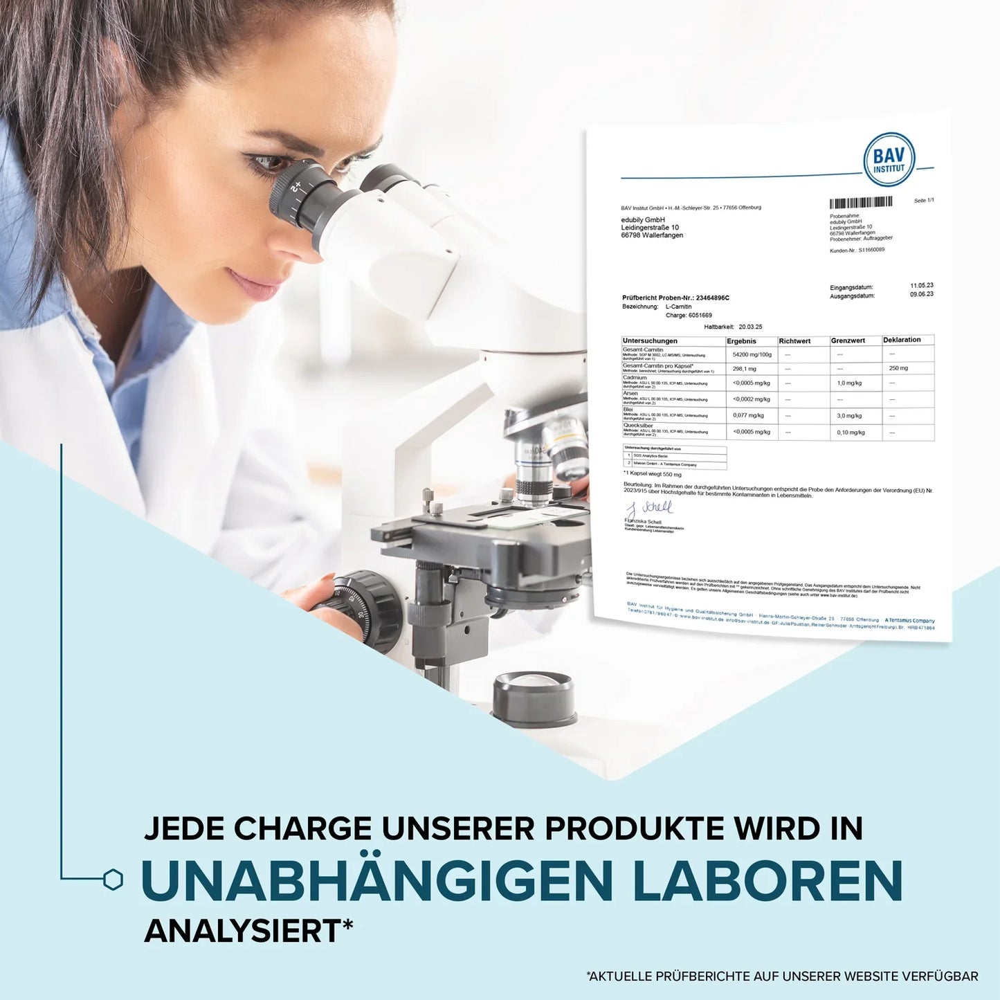 edubily® PURE L-Carnitin Kapseln | 60 Kapseln