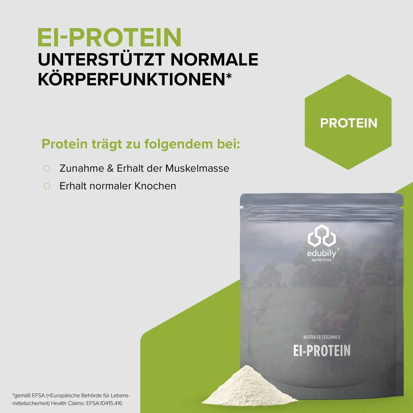 edubily® Ei-Protein Pulver aus Freilandhaltung | 750g