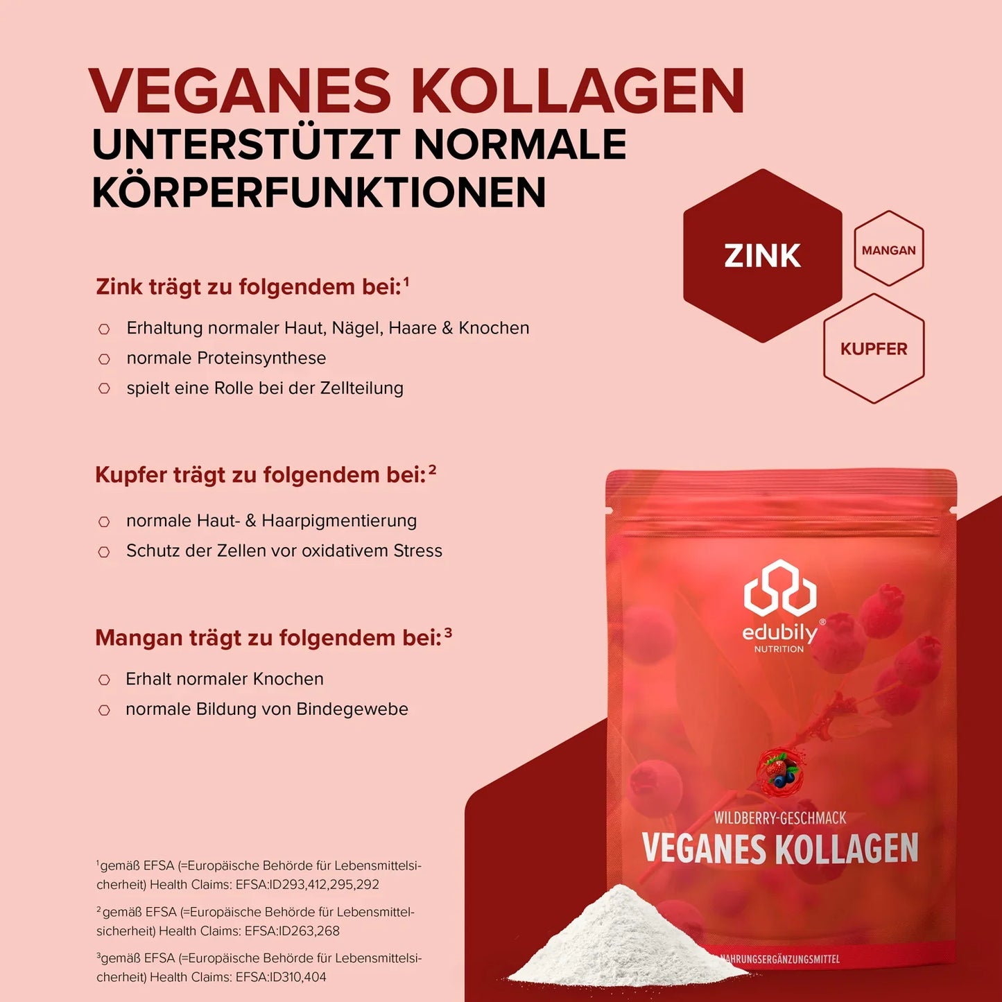 edubily® Veganes Kollagen Pulver (Wildberry) | 450g