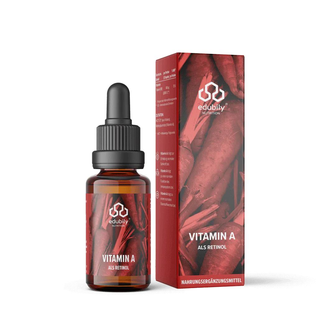 edubily® Vitamin A als reines Retinol | Kapseln oder Tropfen