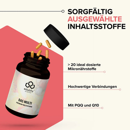 edubily® Das Multi – Premium-Multivitamin-Kapseln | 90 Kapseln