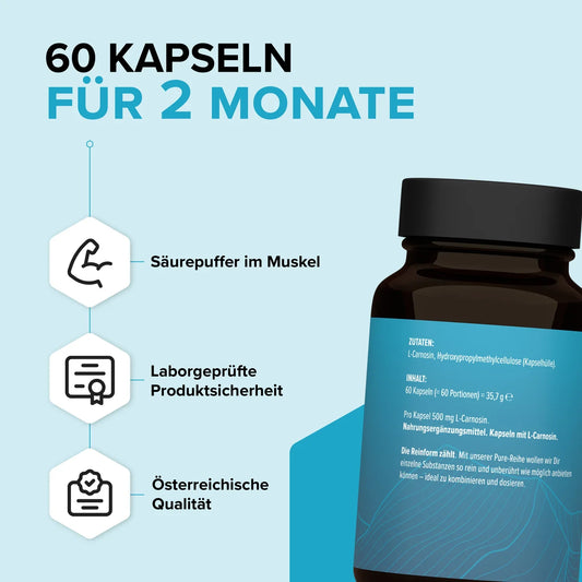 edubily® PURE L-Carnosin Kapseln | 60 Kapseln