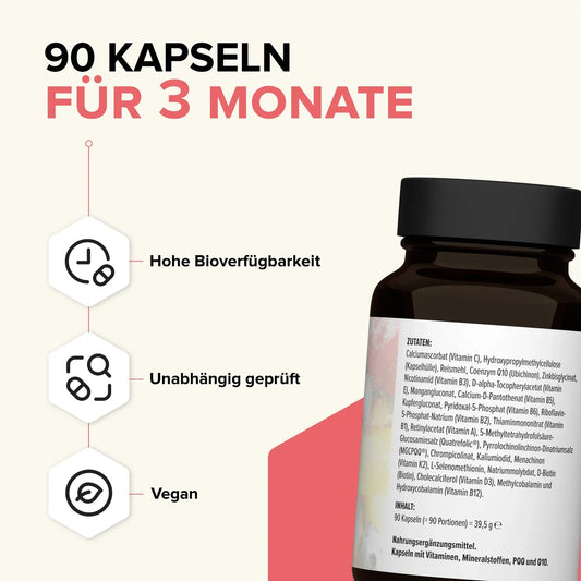 edubily® Das Multi – Premium-Multivitamin-Kapseln | 90 Kapseln