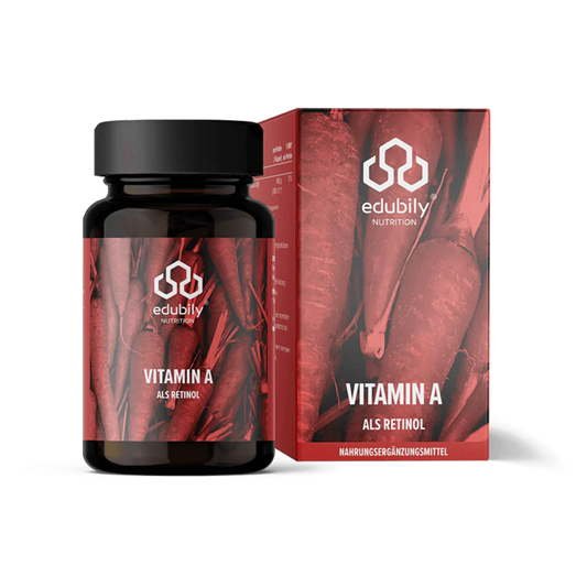 edubily® Vitamin A als reines Retinol | Kapseln oder Tropfen